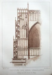 Illustration from the book Der Dom zu Prag from 1858, depicting the gallery of St. Vitus Cathedral